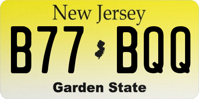 NJ license plate B77BQQ