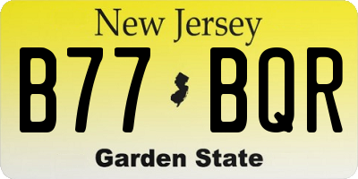 NJ license plate B77BQR