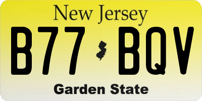 NJ license plate B77BQV