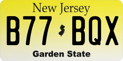 NJ license plate B77BQX