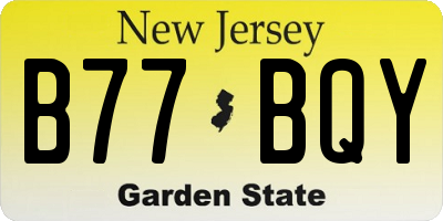 NJ license plate B77BQY