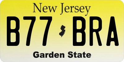 NJ license plate B77BRA