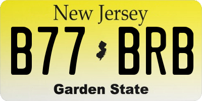 NJ license plate B77BRB