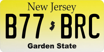 NJ license plate B77BRC