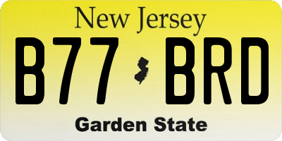 NJ license plate B77BRD