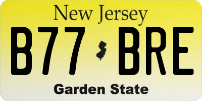 NJ license plate B77BRE