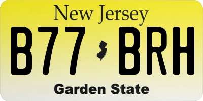 NJ license plate B77BRH