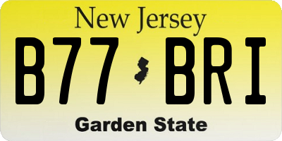 NJ license plate B77BRI