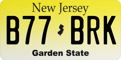 NJ license plate B77BRK