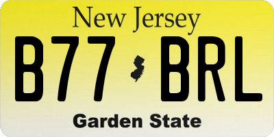 NJ license plate B77BRL