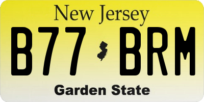 NJ license plate B77BRM