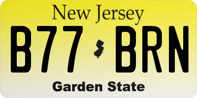 NJ license plate B77BRN