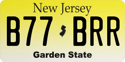 NJ license plate B77BRR