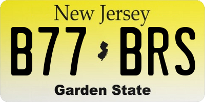 NJ license plate B77BRS