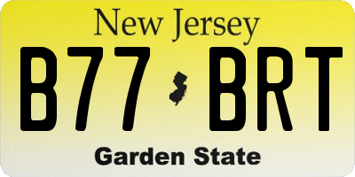 NJ license plate B77BRT