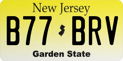 NJ license plate B77BRV