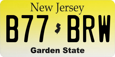 NJ license plate B77BRW