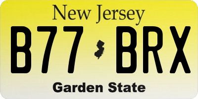 NJ license plate B77BRX