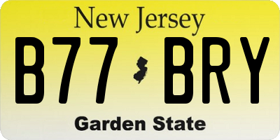 NJ license plate B77BRY