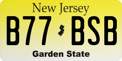 NJ license plate B77BSB