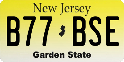 NJ license plate B77BSE