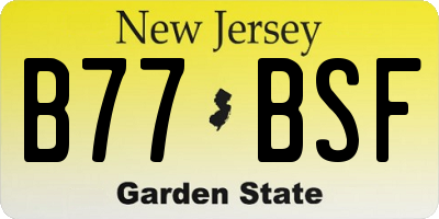 NJ license plate B77BSF
