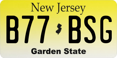 NJ license plate B77BSG