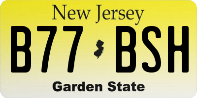 NJ license plate B77BSH