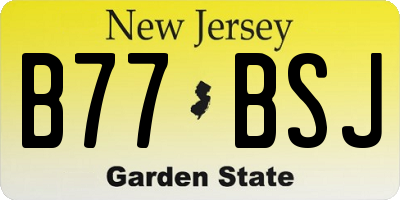 NJ license plate B77BSJ