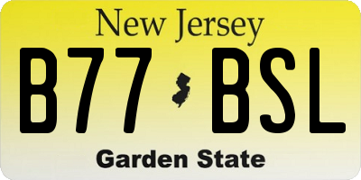 NJ license plate B77BSL