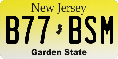 NJ license plate B77BSM