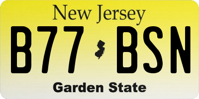 NJ license plate B77BSN