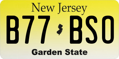 NJ license plate B77BSO
