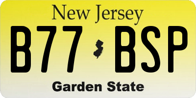 NJ license plate B77BSP