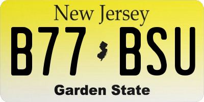 NJ license plate B77BSU