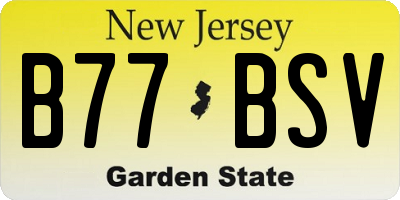 NJ license plate B77BSV