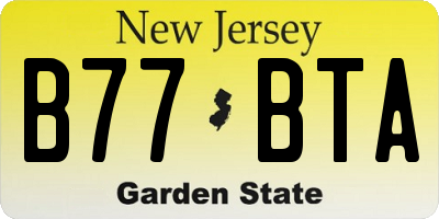 NJ license plate B77BTA