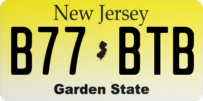 NJ license plate B77BTB