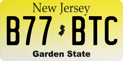 NJ license plate B77BTC