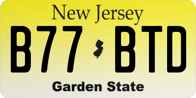 NJ license plate B77BTD