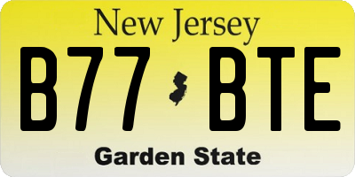 NJ license plate B77BTE
