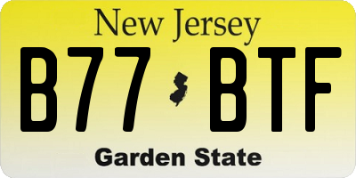NJ license plate B77BTF