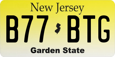 NJ license plate B77BTG