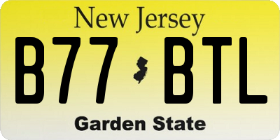 NJ license plate B77BTL