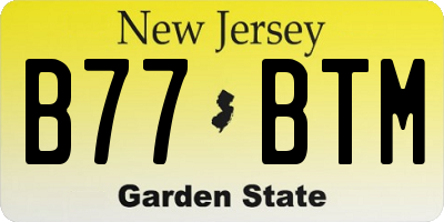NJ license plate B77BTM