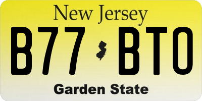 NJ license plate B77BTO
