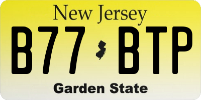 NJ license plate B77BTP