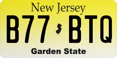 NJ license plate B77BTQ