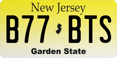 NJ license plate B77BTS