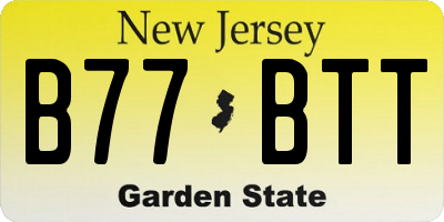 NJ license plate B77BTT